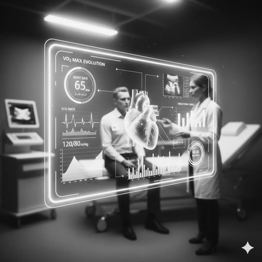 Personalized health dashboard displayed during a wellness consultation.
